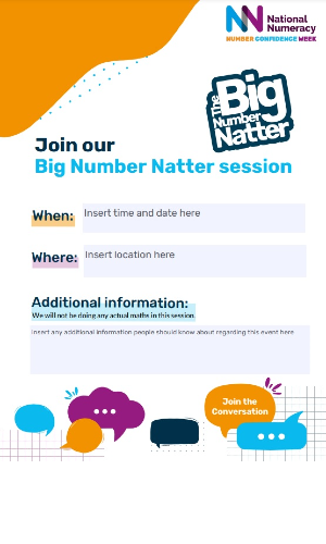 thumbnail of an editable poster for the Big Number Natter