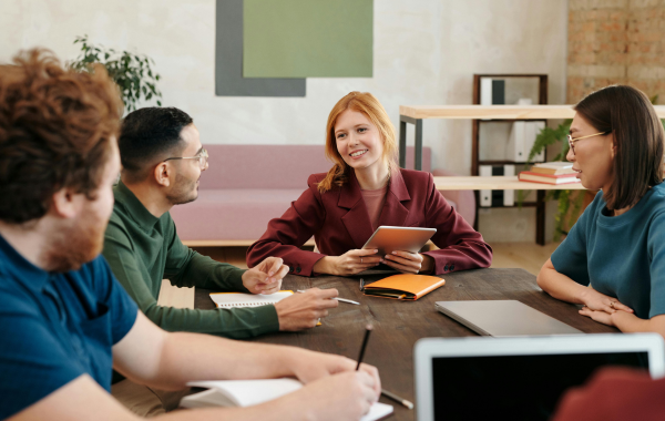 A team working together in an office