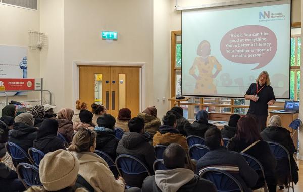 Training Officer Iain Evans delivering a parental engagement workshop in Bolton