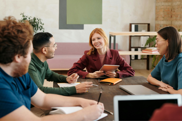 A team working together in an office